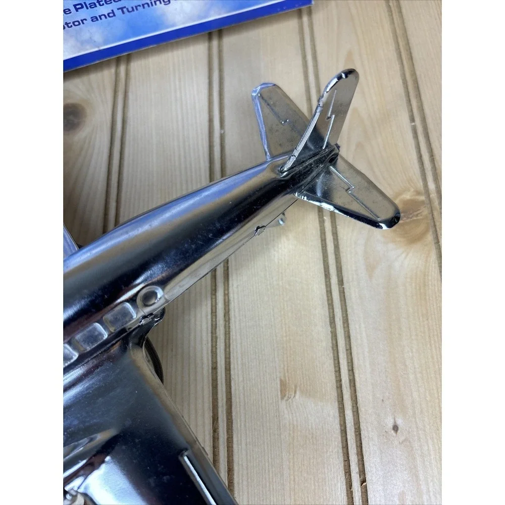 Vintage Schylling‎ Tin DC-3 Toy Airplane Friction Motor Turning Propellers